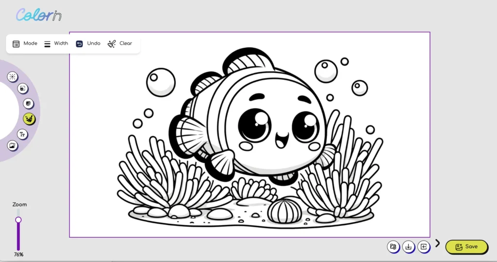 Editing interface showing transformation of ideas into printable coloring pages